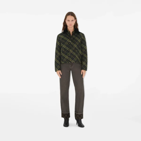 Burberry Cropped Check Quilted Barn Jacket