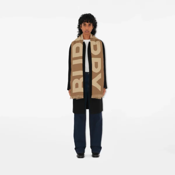 Burberry Logo Wool Scarf - Image 3
