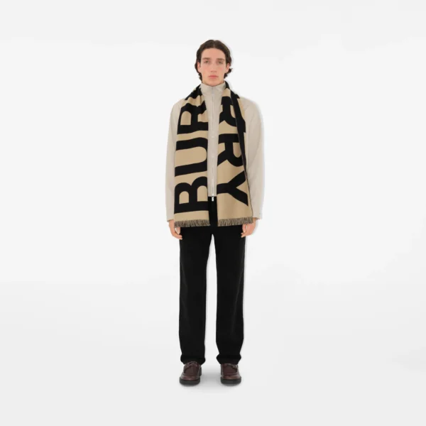 Burberry Logo Wool Scarf - Image 2