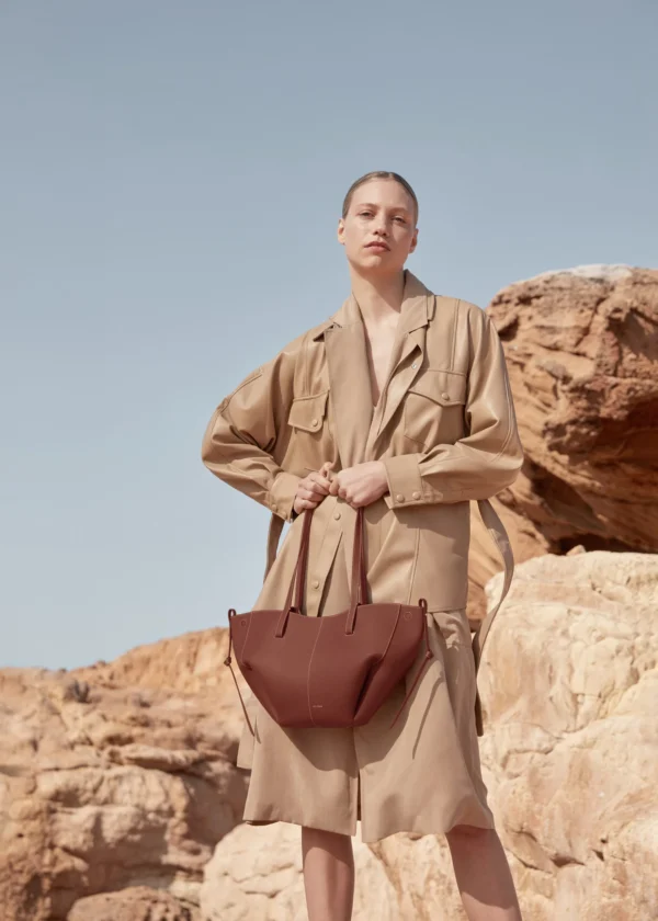 Polene Cyme Mini Textured Camel