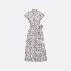 Mid-Length Dress with Tied Belt