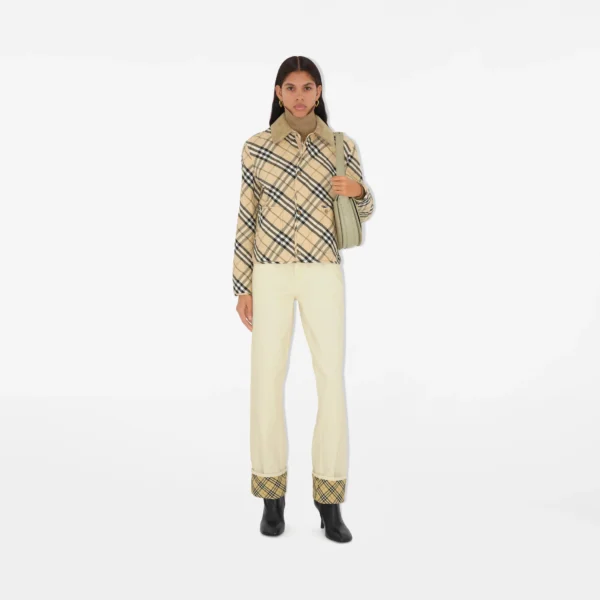 Burberry Cropped Check Quilted Barn Jacket - Image 4