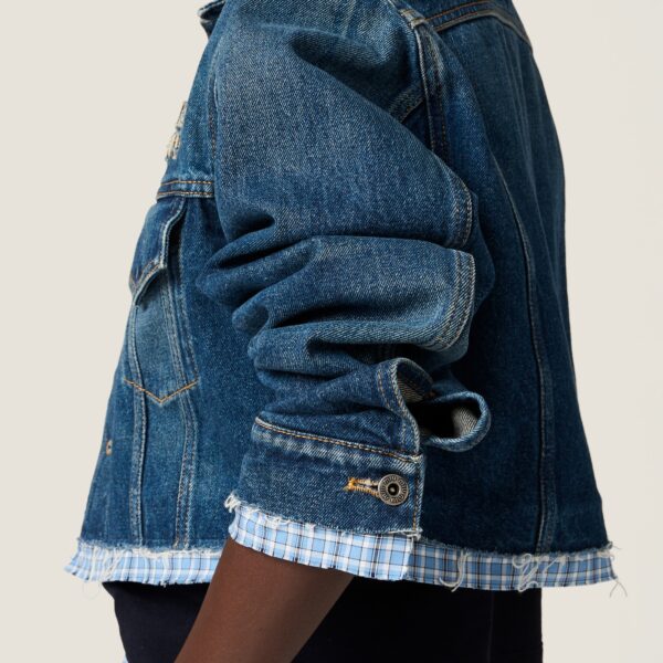 Washed Denim Blouson Jacket - Image 4