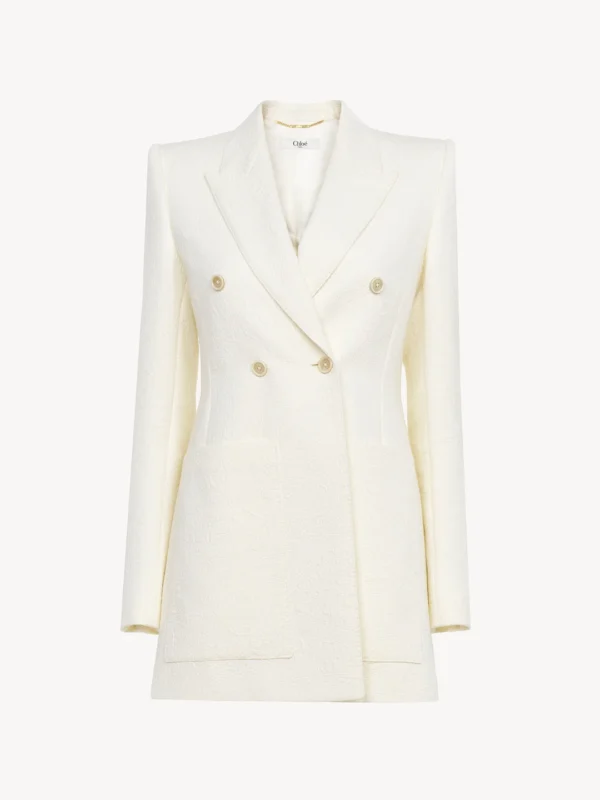 Chloe Tailored Jacket In Cotton-Mix Jacquard