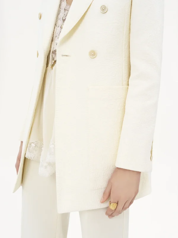 Chloe Tailored Jacket In Cotton-Mix Jacquard - Image 2