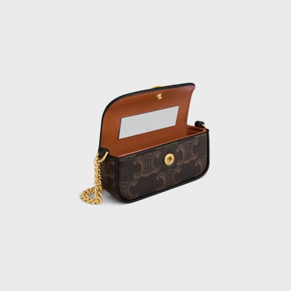 CELINE LIPSTICK CASE ON CHAIN IN TRIOMPHE CANVAS - Image 4