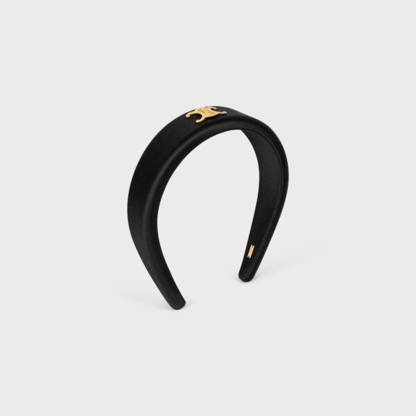 Celine Headband in Polyester and Brass With Gold Finish - Image 2