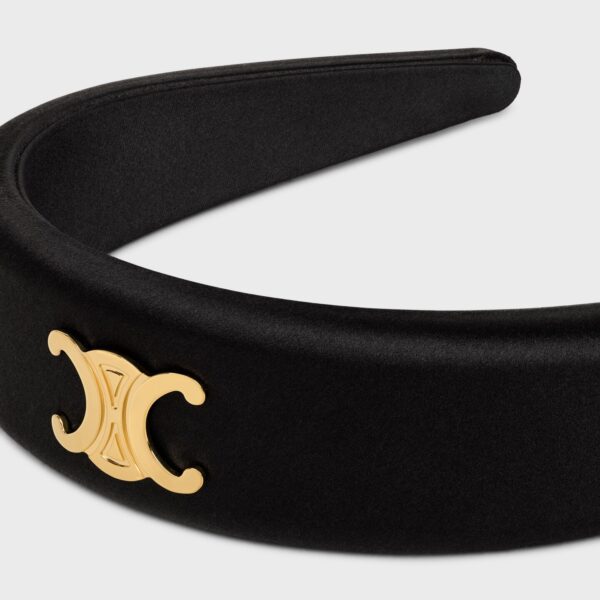 Celine Headband in Polyester and Brass With Gold Finish - Image 3