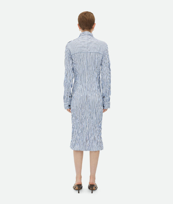 Bottega Veneta Striped Technical Viscose Crinkled Dress - Image 3