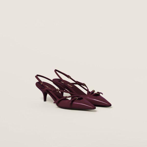 Patent Leather Slingbacks with Buckles
