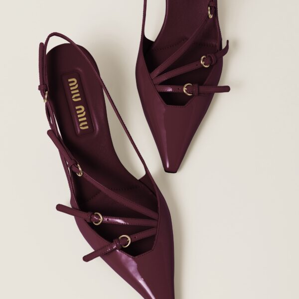 Patent Leather Slingbacks with Buckles - Image 4