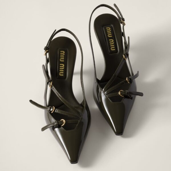 Patent Leather Slingbacks with Buckles - Image 6