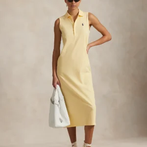 Stretch-Cotton Sleeveless Polo Dress