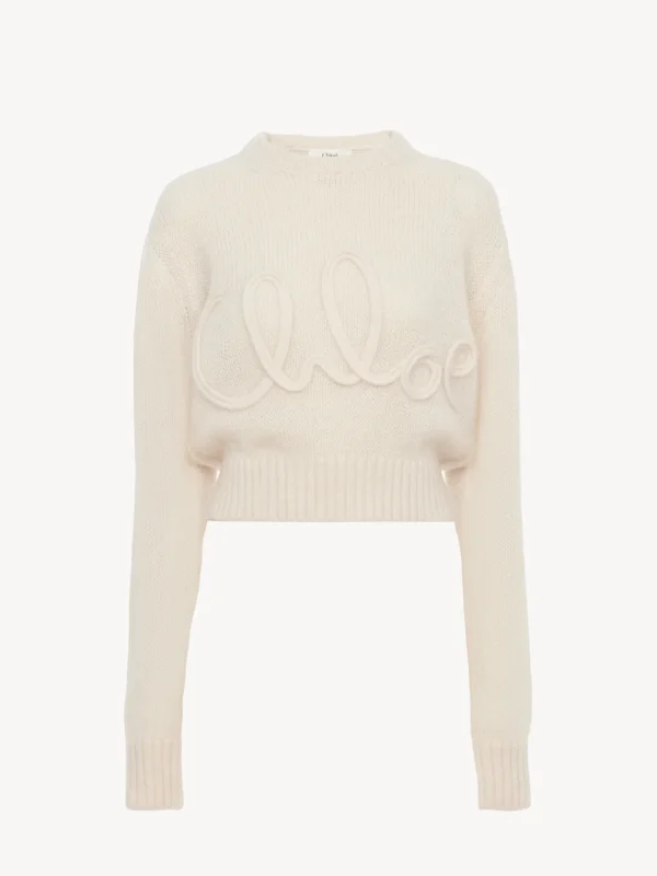 Chloe Logo Sweater In Alpaca Wool Silk Knit - Image 2