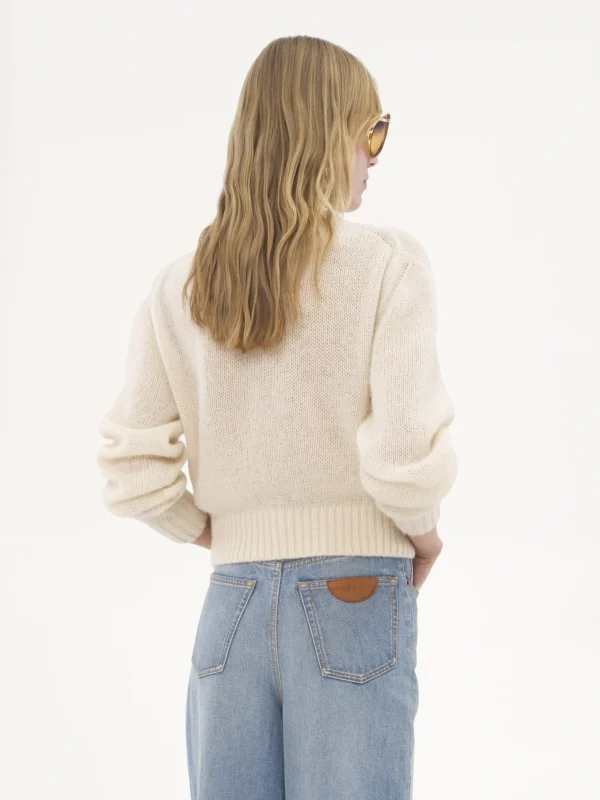 Chloe Logo Sweater In Alpaca Wool Silk Knit - Image 3
