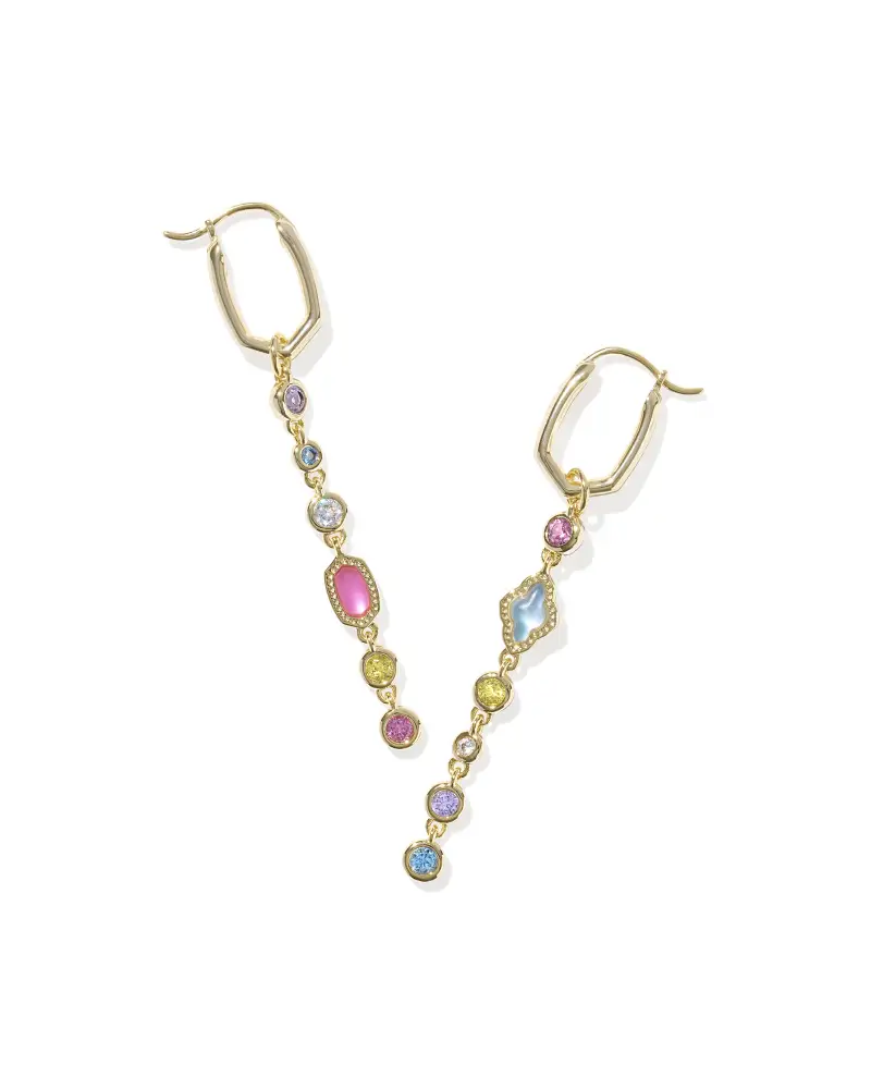 Anting Kendra Scott  dengan batu permata warna warni, perhiasan girly yang bisa dipersonalisasi.