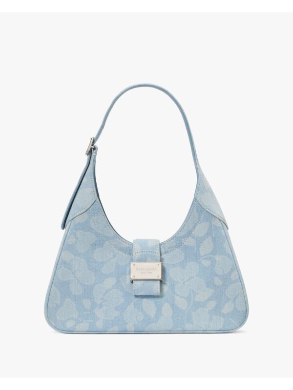 Tas Kate Spade berbahan denim dengan desain elegan dan tali bahu adjustable